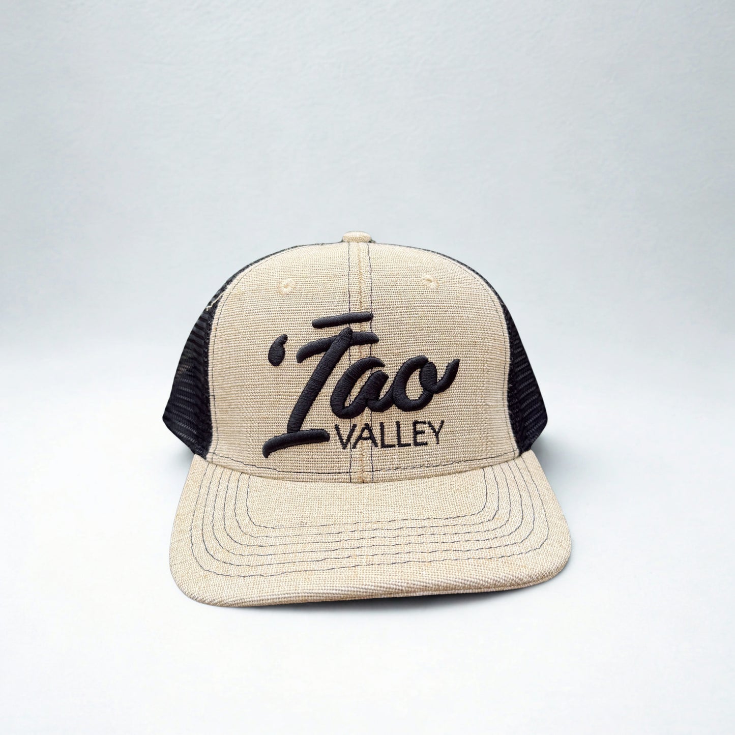 Iao Valley Burlap Snapback Trucker Hat