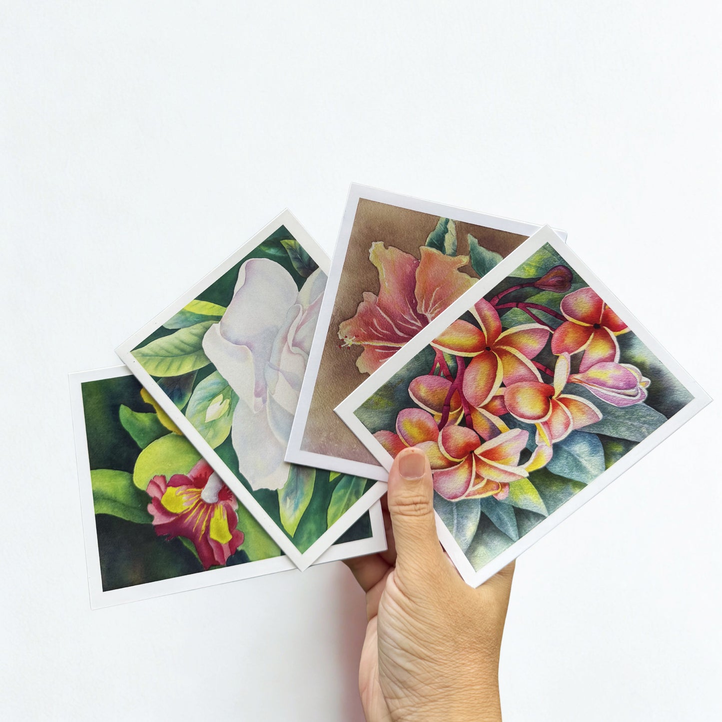 Flowers of Hawaii Botanical Watercolor Card Set