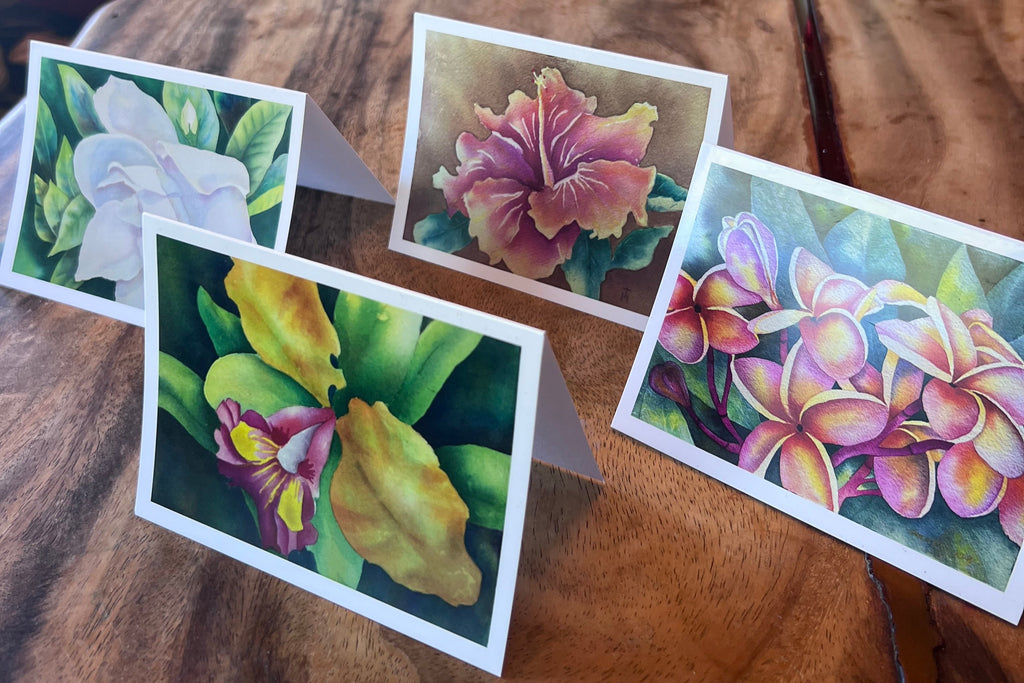 Flowers of Hawaii Botanical Watercolor Card Set