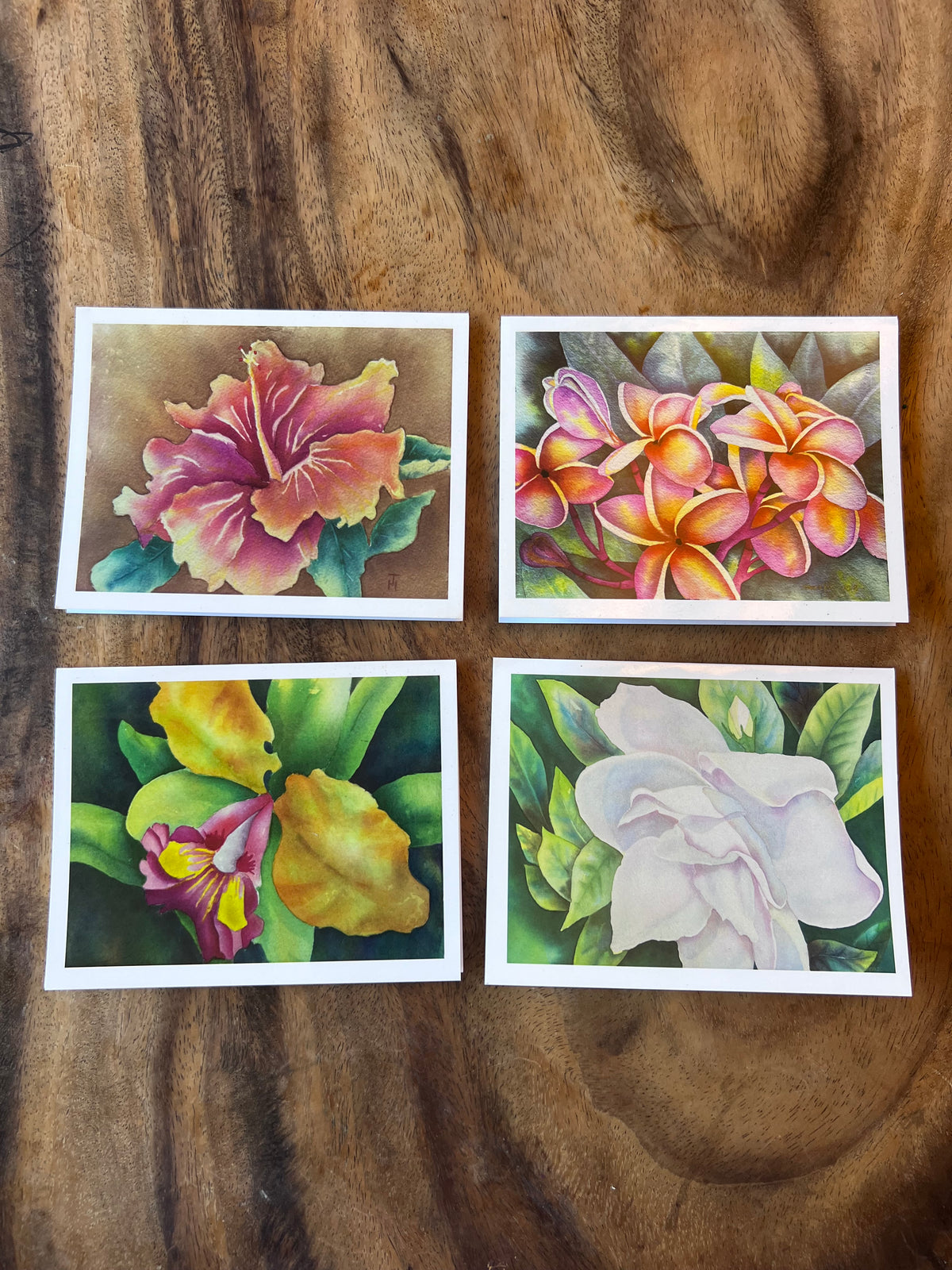 Flowers of Hawaii Botanical Watercolor Card Set