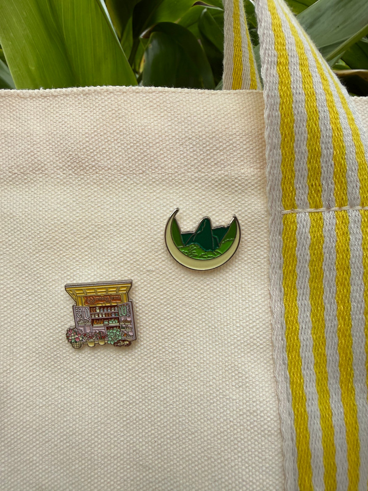 Mahina Farms Maui Logo & Farmstand Soft Enamel Pin 2-Pack